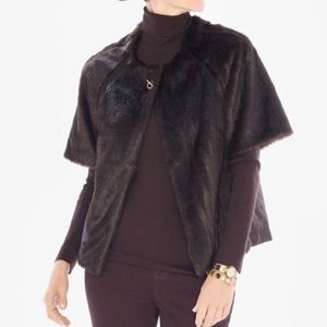 Chico’s faux-fur short-sleeve jacket
